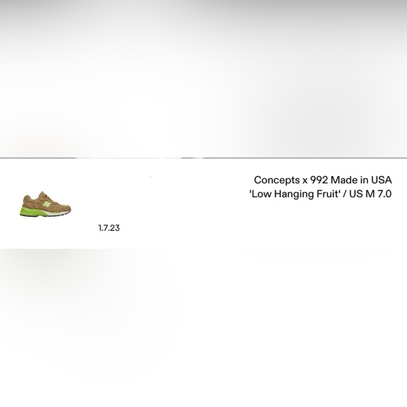 New Balance Concepts x 992 Low Hanging Fruit Size 7 - Picture 15 of 15